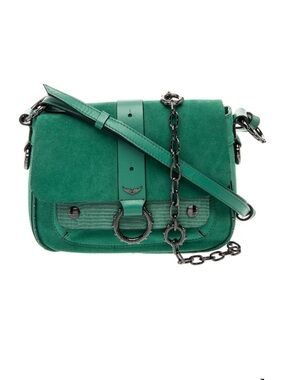Zadig & Voltaire Emerald Green Suede Crossbody Bag
